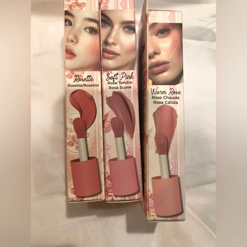 3pack hydrating liquid blush bundle‎ in soft pink, warm rose and rosette new